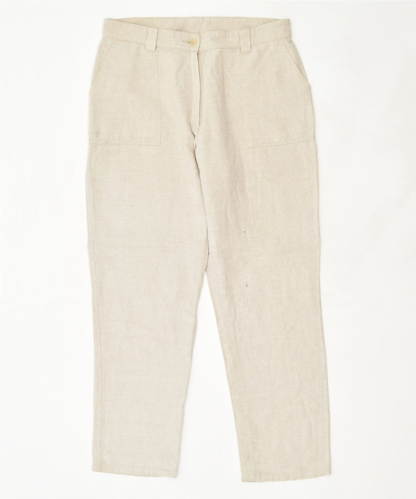 VINTAGE Womens Straight Casual Trousers W32 L30 Off White | Vintage | Thrift | Second-Hand | Used Clothing | Messina Hembry 