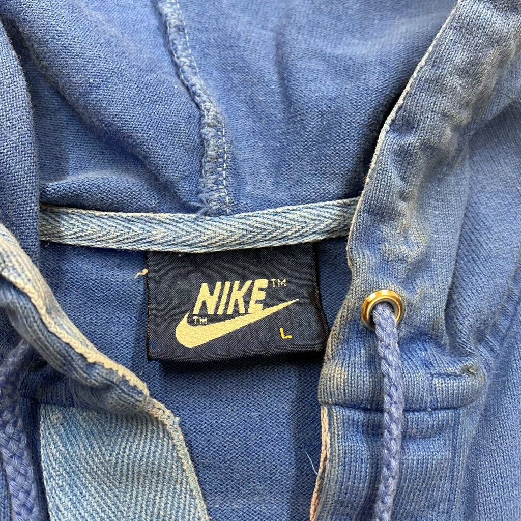 Nike Lightweight Henley Hoodie | Vintage 80s Retro Sportswear Blue VTG | Vintage Messina Hembry | Thrift | Second-Hand Messina Hembry | Used Clothing | Messina Hembry 