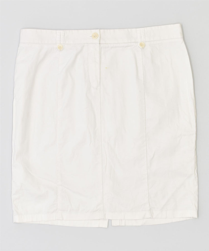 STEFANEL Womens Straight Skirt IT 46 Large W34 White | Vintage | Thrift | Second-Hand | Used Clothing | Messina Hembry 