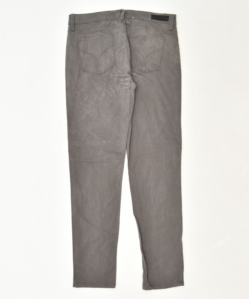 CALVIN KLEIN Womens Slim Casual Trousers US 12 Large W32 L32 Grey | Vintage | Thrift | Second-Hand | Used Clothing | Messina Hembry 