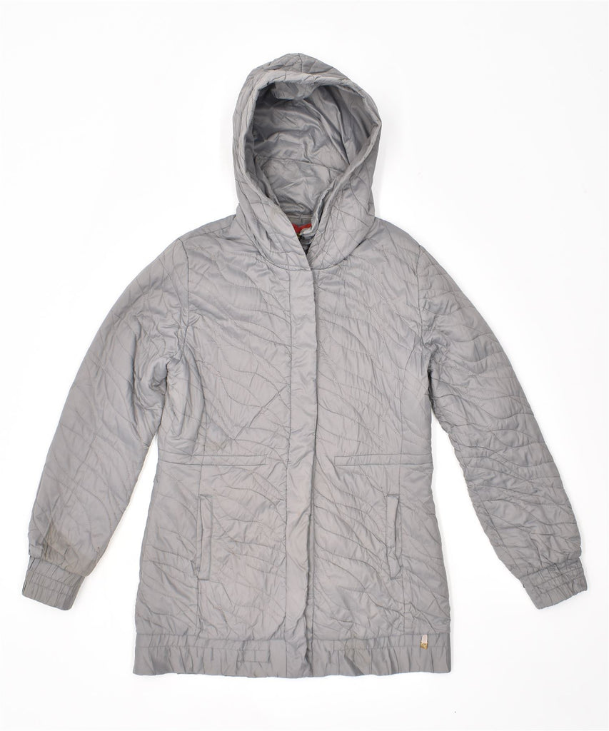 PUMA Womens Hooded Quilted Jacket UK 10 Small Grey | Vintage | Thrift | Second-Hand | Used Clothing | Messina Hembry 