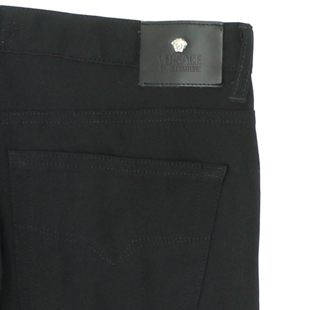 Versace Jeans Couture Mens Black Cropped Polyester Trousers | Vintage Designer | Vintage Messina Hembry | Thrift | Second-Hand Messina Hembry | Used Clothing | Messina Hembry 