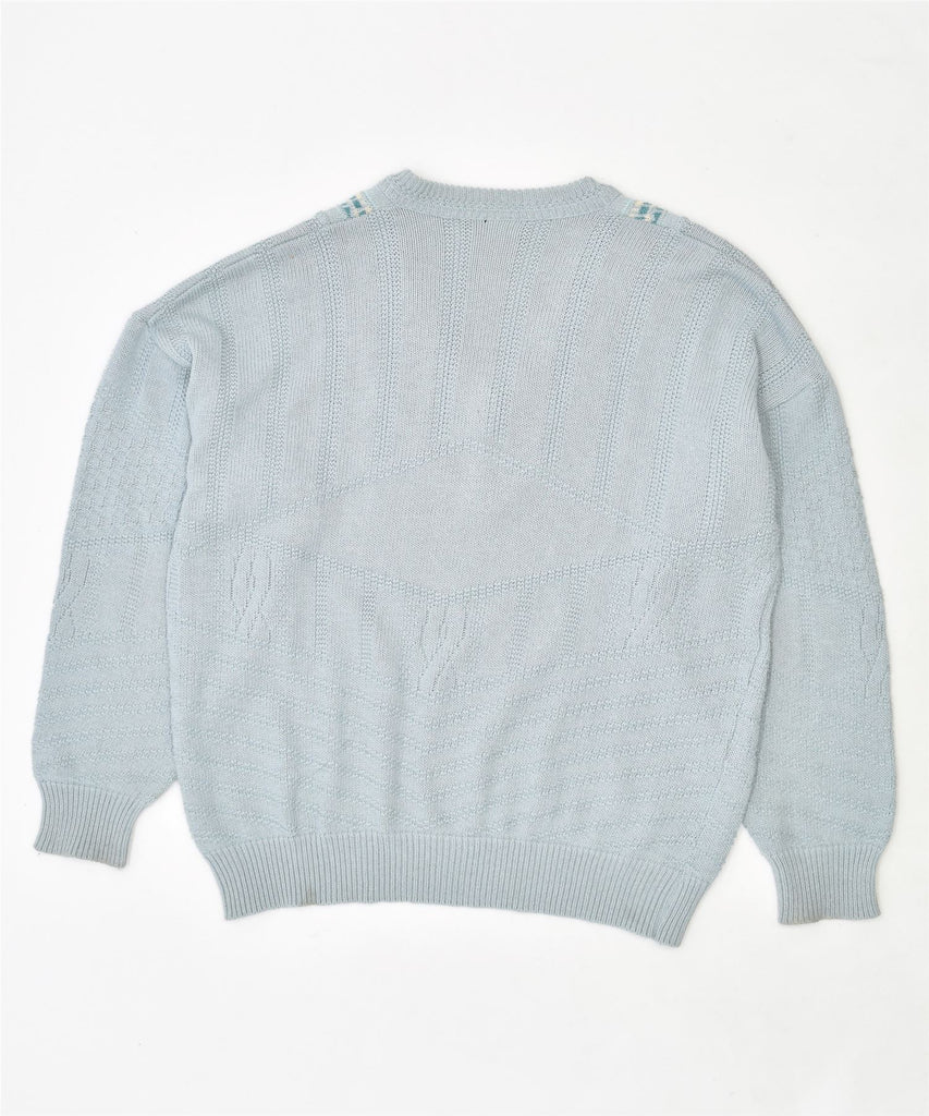 CLAUDE DE PIERRE Womens Slim Fit V-Neck Jumper Sweater UK 20 2XL Blue | Vintage | Thrift | Second-Hand | Used Clothing | Messina Hembry 