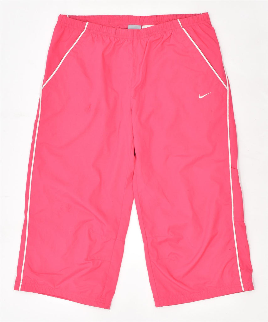 NIKE Womens Capri Tracksuit Trousers UK 18 XL Pink Polyester | Vintage | Thrift | Second-Hand | Used Clothing | Messina Hembry 