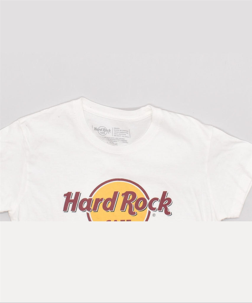 HARD ROCK CAFE Womens Rome Graphic T-Shirt Top UK 10 Small White Cotton | Vintage | Thrift | Second-Hand | Used Clothing | Messina Hembry 