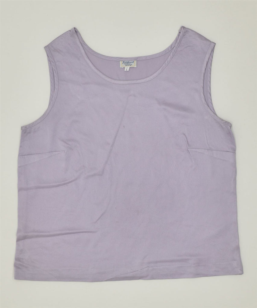 LUISA SPAGNOLI Womens Vest Top UK 14 Large Purple Acetate | Vintage | Thrift | Second-Hand | Used Clothing | Messina Hembry 