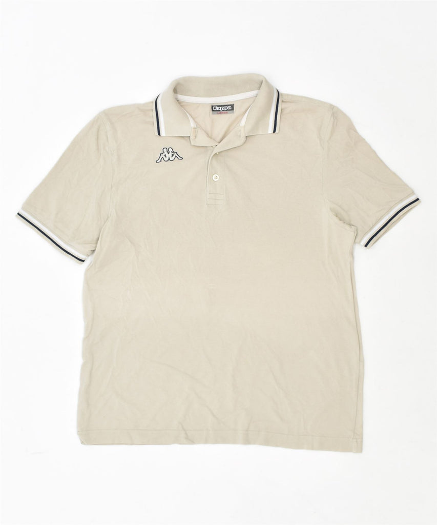 KAPPA Mens Polo Shirt Large Beige Cotton | Vintage | Thrift | Second-Hand | Used Clothing | Messina Hembry 