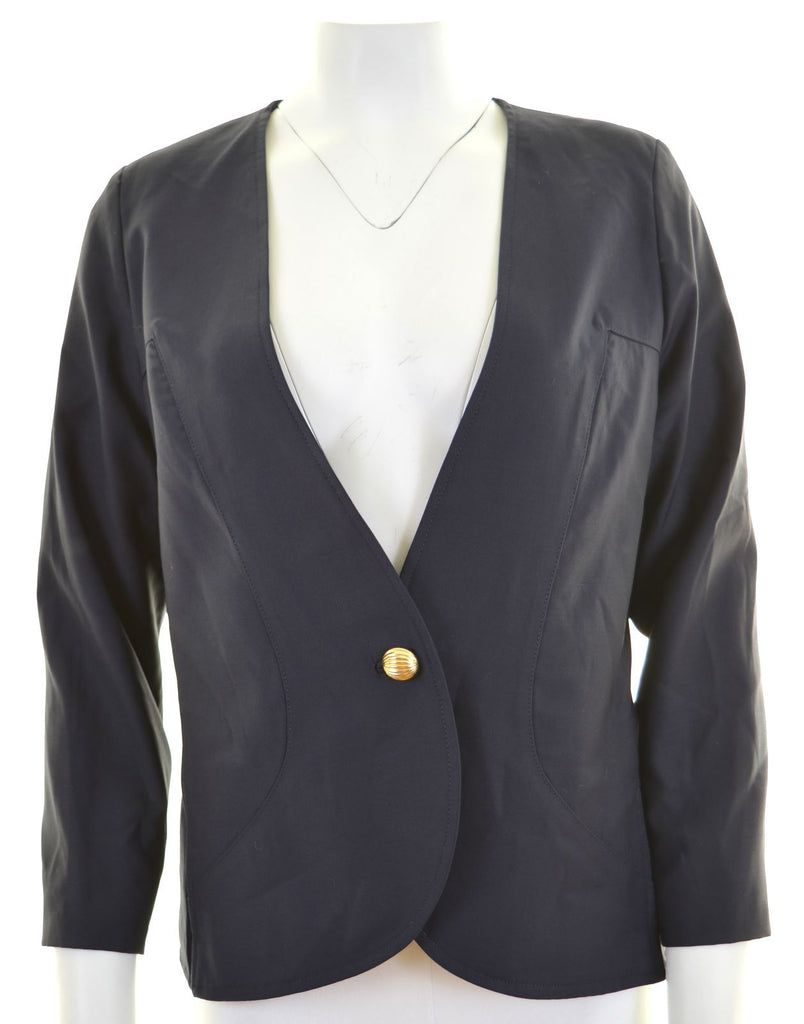 SORELLE FONTANA Womens Blazer Jacket IT 46 Large Navy Blue Vintage - Second Hand & Vintage Designer Clothing - Messina Hembry