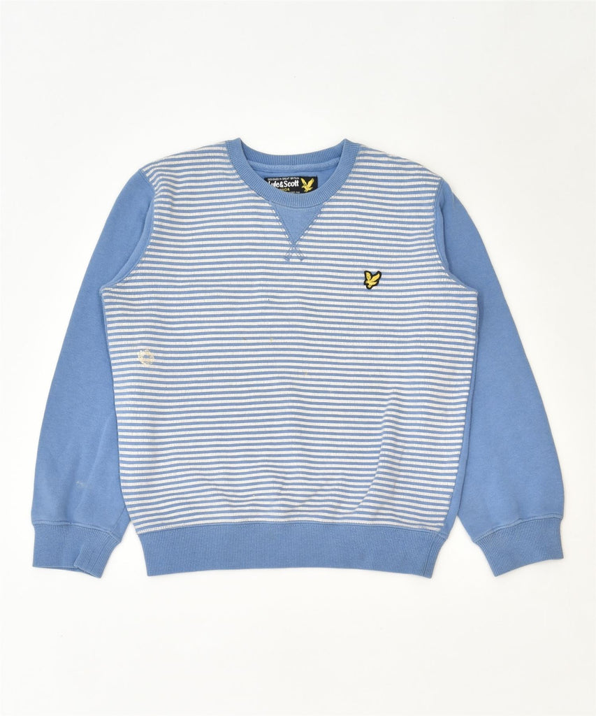 LYLE & SCOTT Boys Crew Neck Jumper Sweater 8-9 Years Blue Cotton Classic | Vintage | Thrift | Second-Hand | Used Clothing | Messina Hembry 