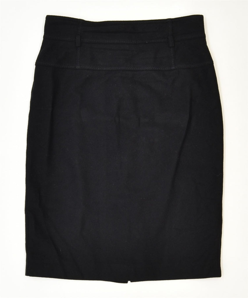 MARELLA Womens Straight Skirt UK 12 Medium W30 Black Cotton | Vintage | Thrift | Second-Hand | Used Clothing | Messina Hembry 