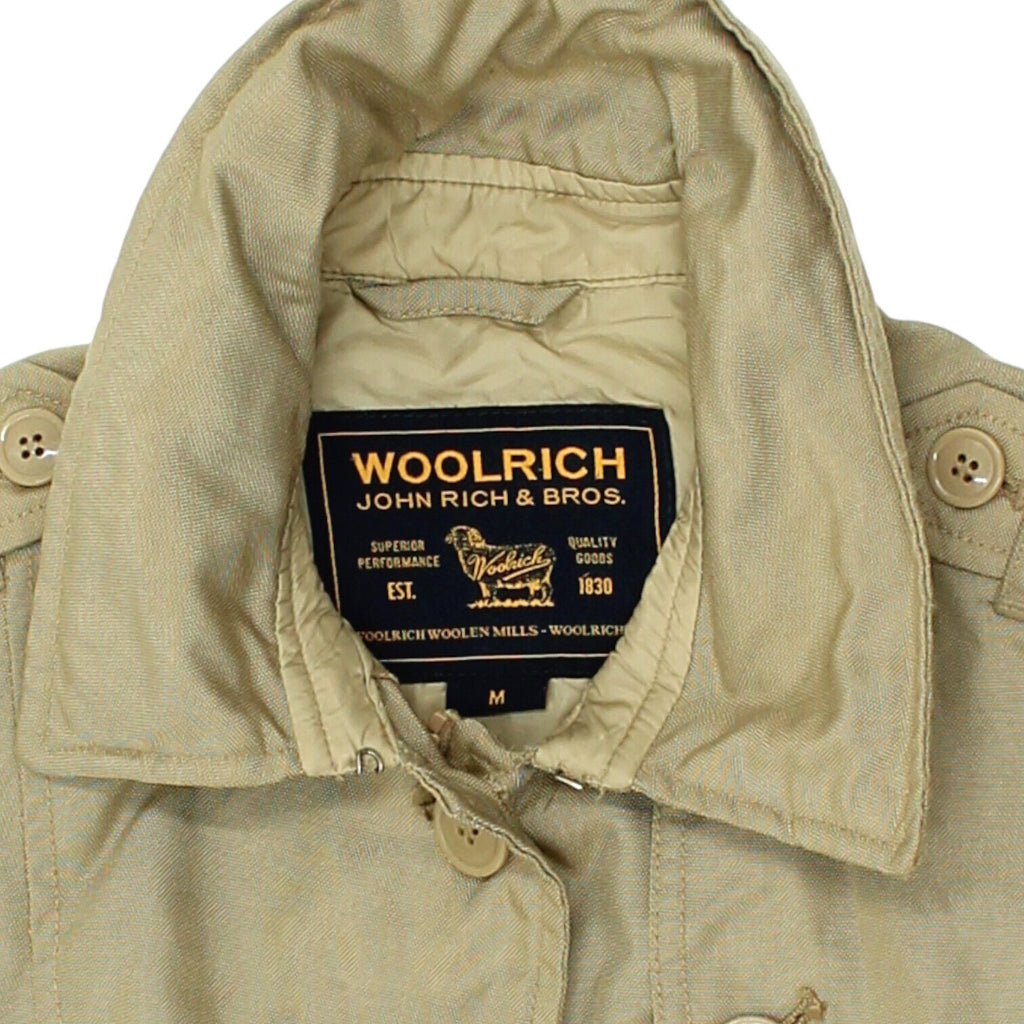 Woolrich Womens Lightweight Beige Nylon Coat | Vintage Designer Belted Jacket | Vintage Messina Hembry | Thrift | Second-Hand Messina Hembry | Used Clothing | Messina Hembry 