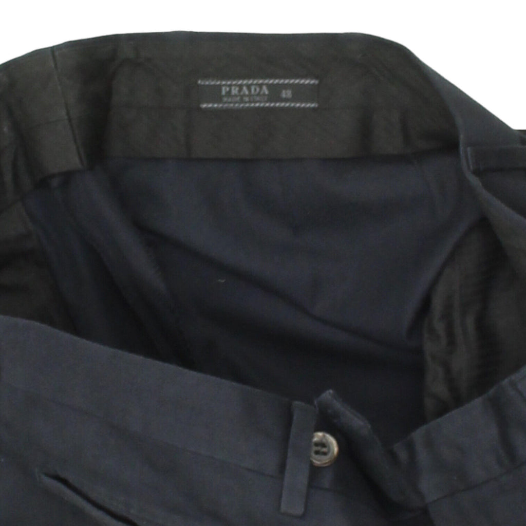Prada Mens Navy Cotton Chino Trousers | Vintage Luxury High End Designer VTG | Vintage Messina Hembry | Thrift | Second-Hand Messina Hembry | Used Clothing | Messina Hembry 