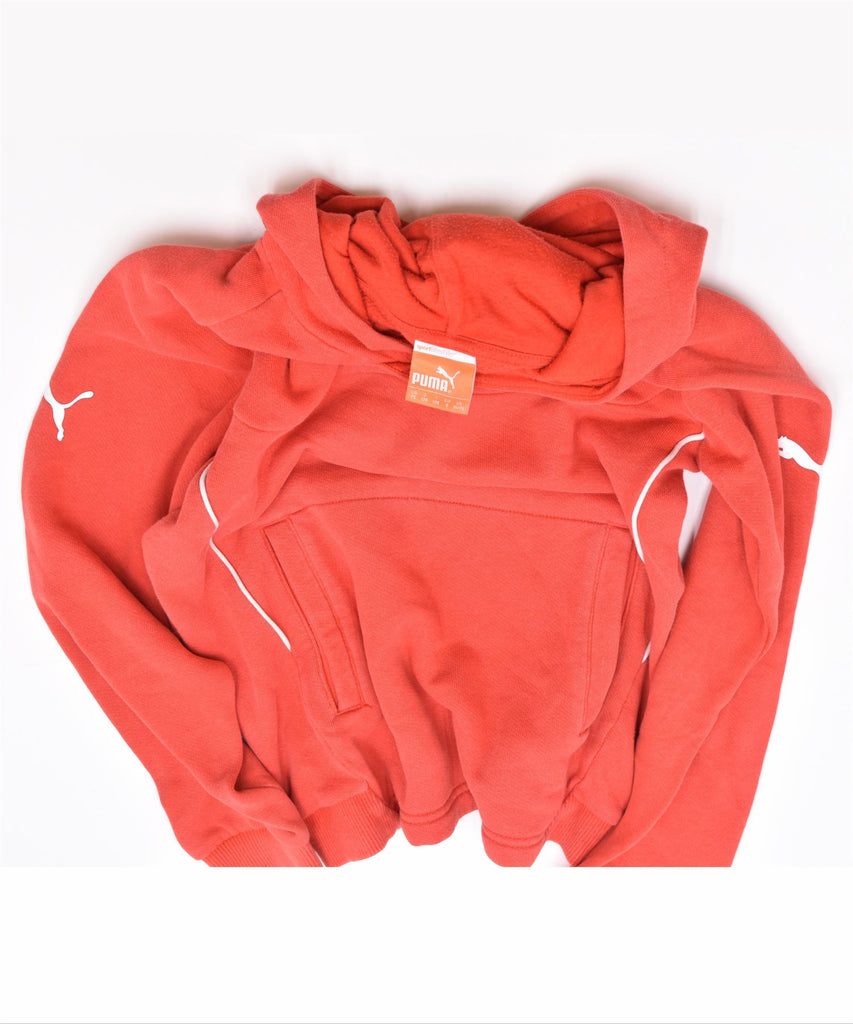 PUMA Girls Hoodie Jumper 7-8 Years Red Cotton | Vintage | Thrift | Second-Hand | Used Clothing | Messina Hembry 