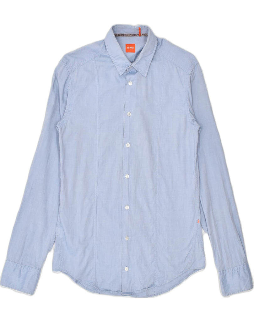 HUGO BOSS Mens Shirt Small Blue Cotton | Vintage | Thrift | Second-Hand | Used Clothing | Messina Hembry 