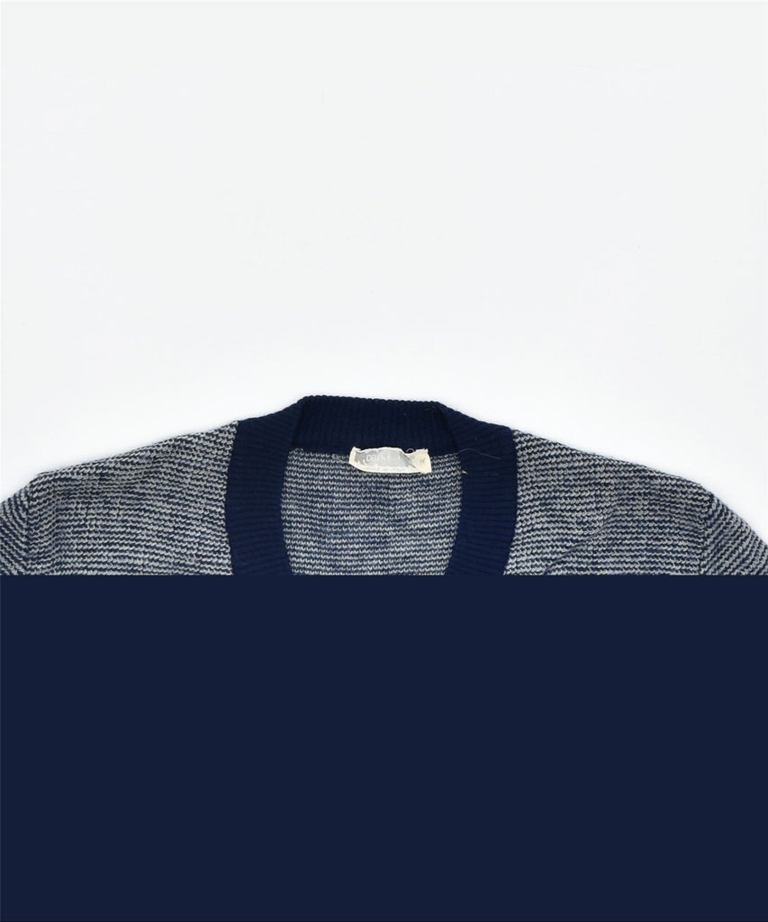 DELLA Mens Button Neck Jumper Sweater Medium Blue Lambswool Vintage | Vintage | Thrift | Second-Hand | Used Clothing | Messina Hembry 