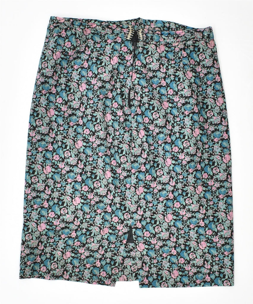 VINTAGE Womens Straight Skirt W30 Medium Multicoloured Floral | Vintage | Thrift | Second-Hand | Used Clothing | Messina Hembry 