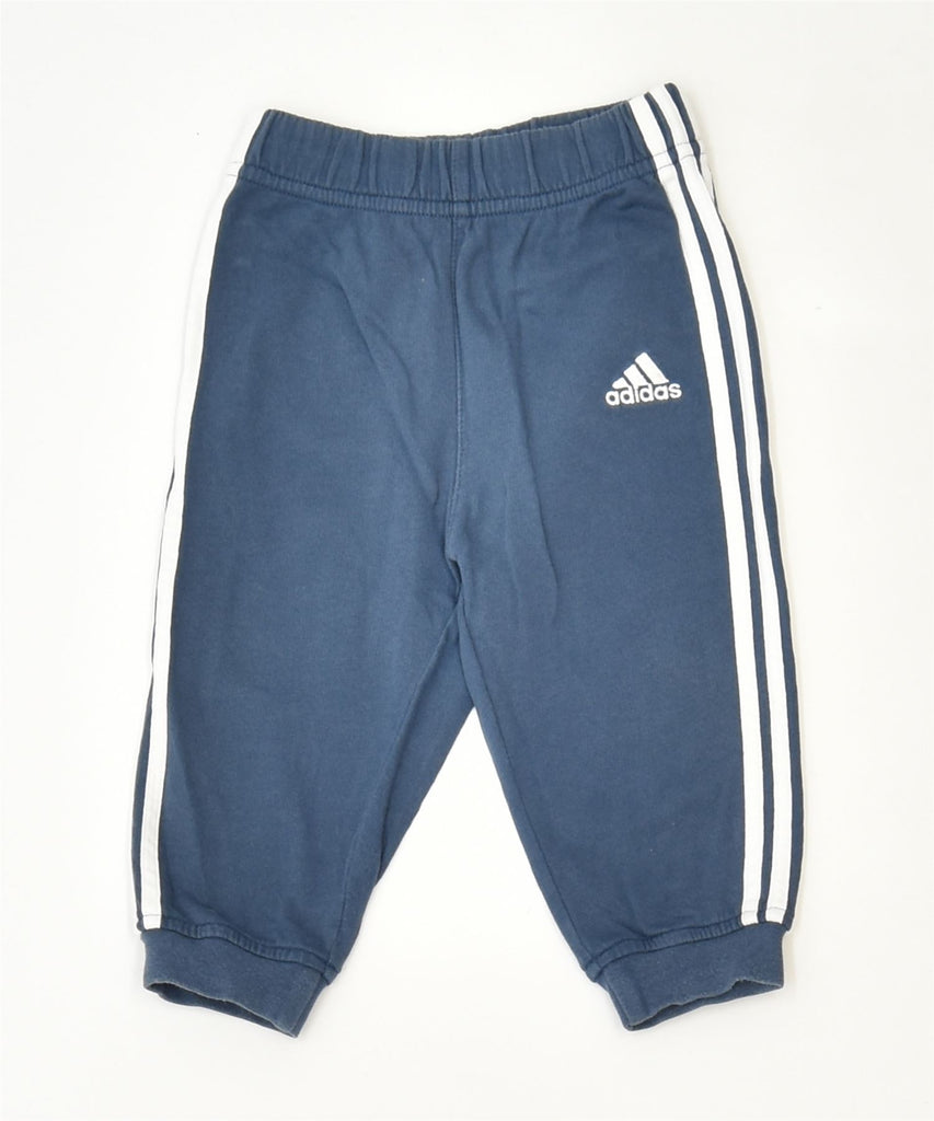 ADIDAS Boys Tracksuit Trousers Joggers 6-9 Months Blue Cotton Sports | Vintage | Thrift | Second-Hand | Used Clothing | Messina Hembry 