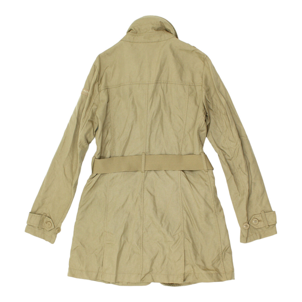 Woolrich Womens Lightweight Beige Nylon Coat | Vintage Designer Belted Jacket | Vintage Messina Hembry | Thrift | Second-Hand Messina Hembry | Used Clothing | Messina Hembry 