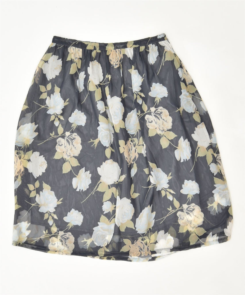 VINTAGE Womens Straight Skirt W27 Small Grey Floral | Vintage | Thrift | Second-Hand | Used Clothing | Messina Hembry 