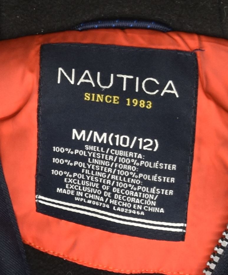 NAUTICA Boys Hooded Utility Jacket 10-11 Years Medium Navy Blue Polyester | Vintage | Thrift | Second-Hand | Used Clothing | Messina Hembry 