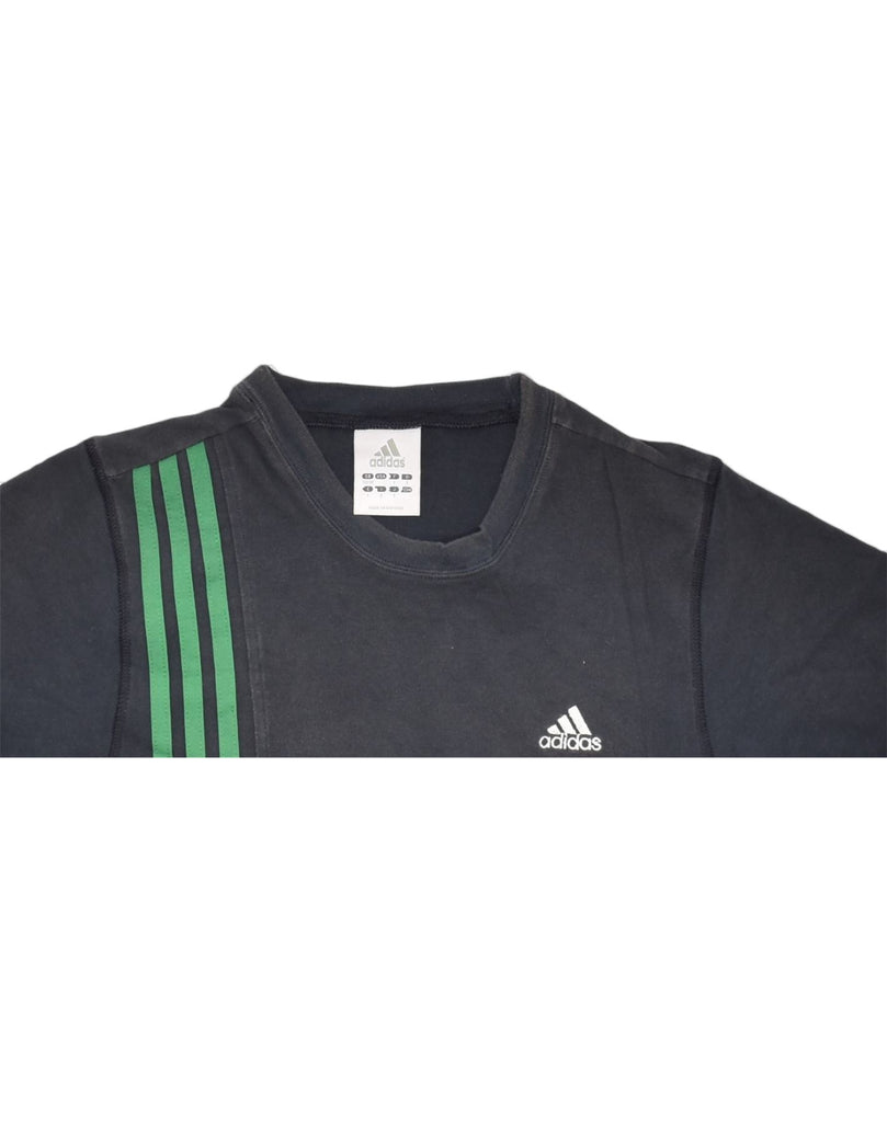 ADIDAS Mens T-Shirt Top UK 34/36 Small Black Cotton | Vintage | Thrift | Second-Hand | Used Clothing | Messina Hembry 