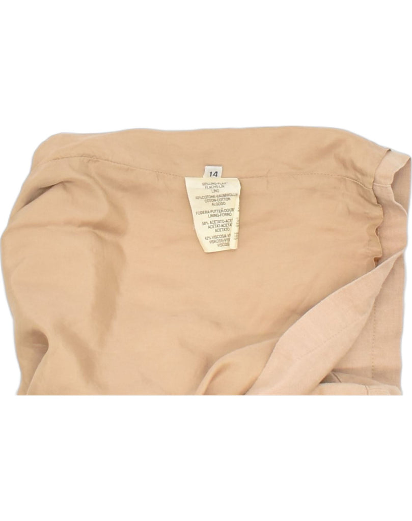 MEK Womens Bomber Jacket UK 14 Large Beige Linen | Vintage | Thrift | Second-Hand | Used Clothing | Messina Hembry 