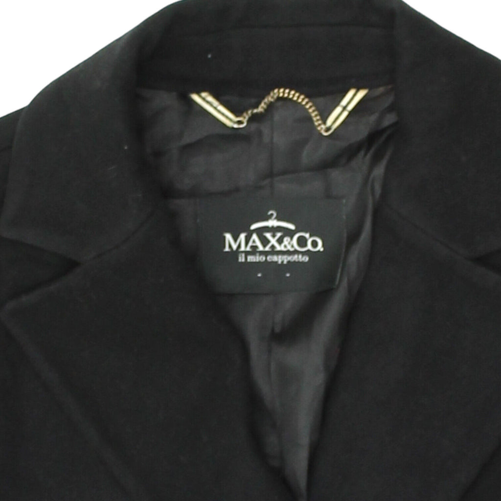 Max & Co Womens Black Peacoat | Vintage High End Luxury Designer Pea Coat VTG | Vintage Messina Hembry | Thrift | Second-Hand Messina Hembry | Used Clothing | Messina Hembry 