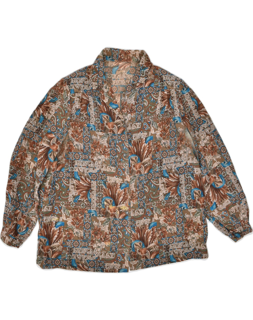 VINTAGE Womens Shirt Blouse UK 18 XL Brown Floral | Vintage | Thrift | Second-Hand | Used Clothing | Messina Hembry 