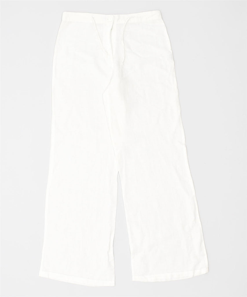 BLASTING Womens Wide Leg Casual Trousers UK 10 Small W32 L32 White Vintage | Vintage | Thrift | Second-Hand | Used Clothing | Messina Hembry 