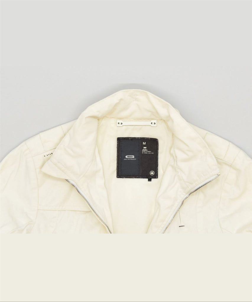 G-STAR Womens Military Jacket UK 12 Medium White Cotton Classic | Vintage | Thrift | Second-Hand | Used Clothing | Messina Hembry 