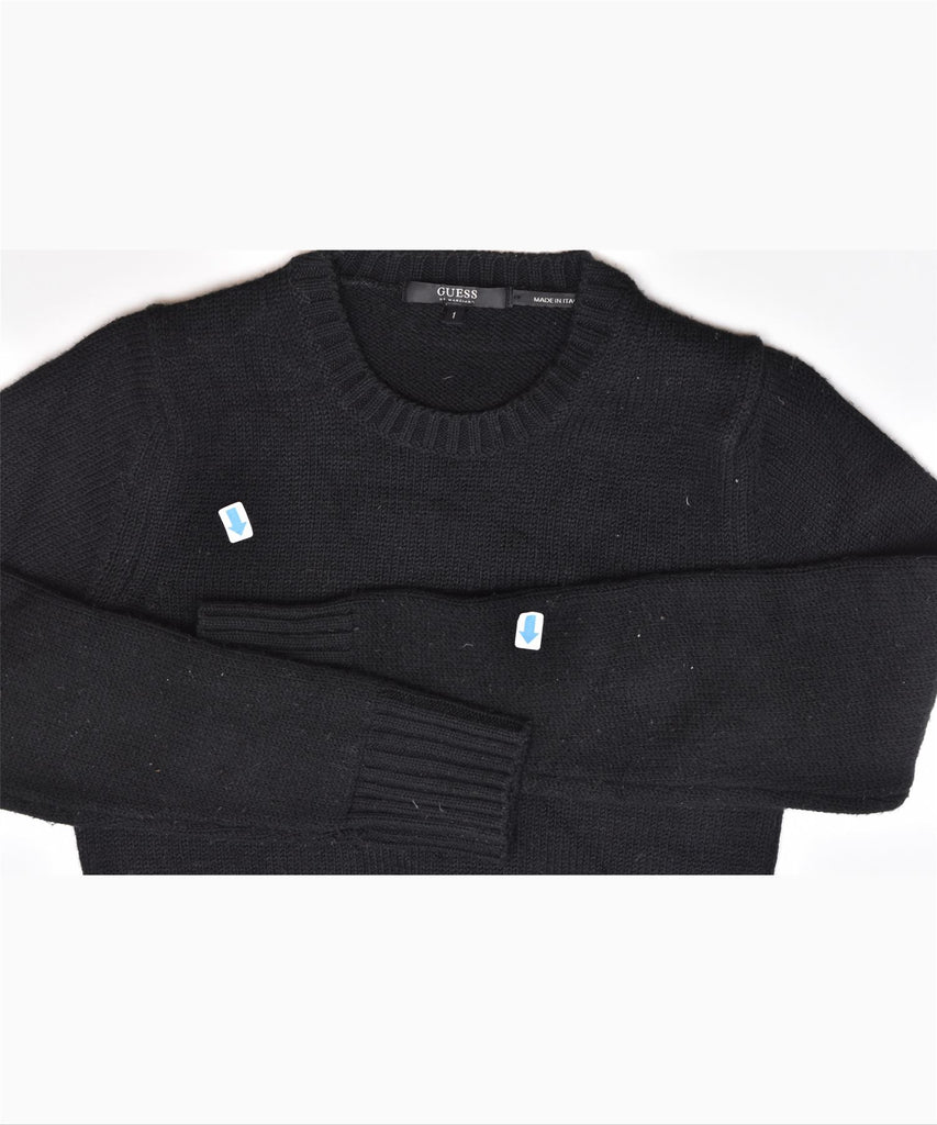 GUESS Girls Crew Neck Jumper Sweater 6-7 Years Black Acrylic | Vintage | Thrift | Second-Hand | Used Clothing | Messina Hembry 