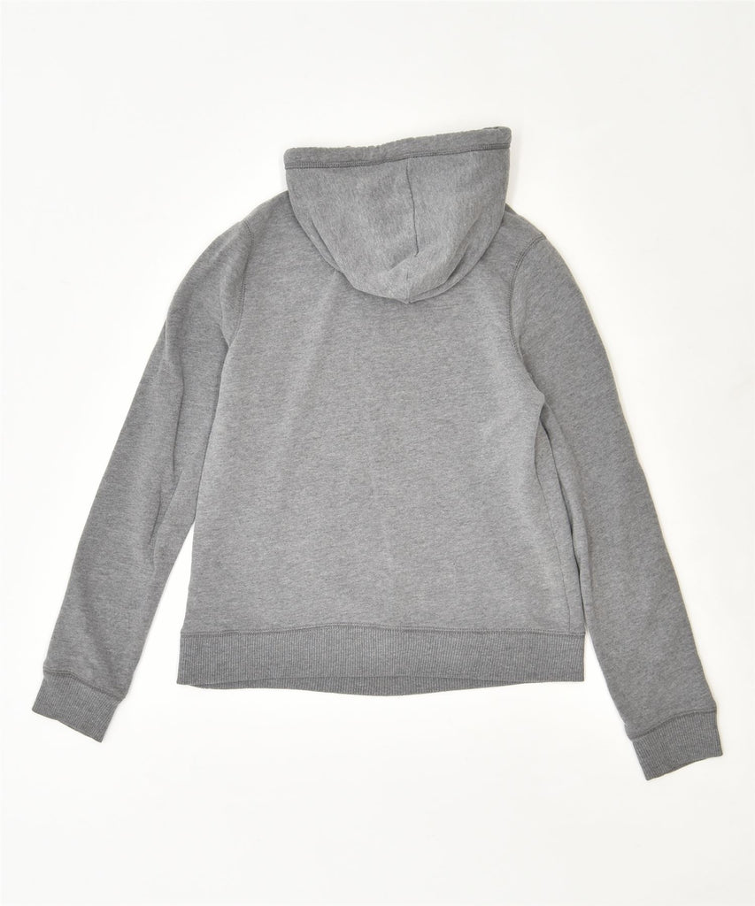 HOLLISTER Womens Graphic Hoodie Jumper UK 12 Medium Grey Cotton | Vintage | Thrift | Second-Hand | Used Clothing | Messina Hembry 