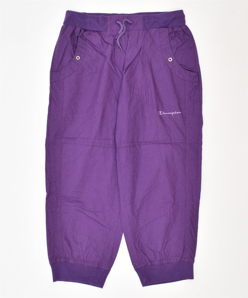 CHAMPION Girls Capri Tracksuit Trousers 11-12 Years Large Purple Cotton | Vintage | Thrift | Second-Hand | Used Clothing | Messina Hembry 