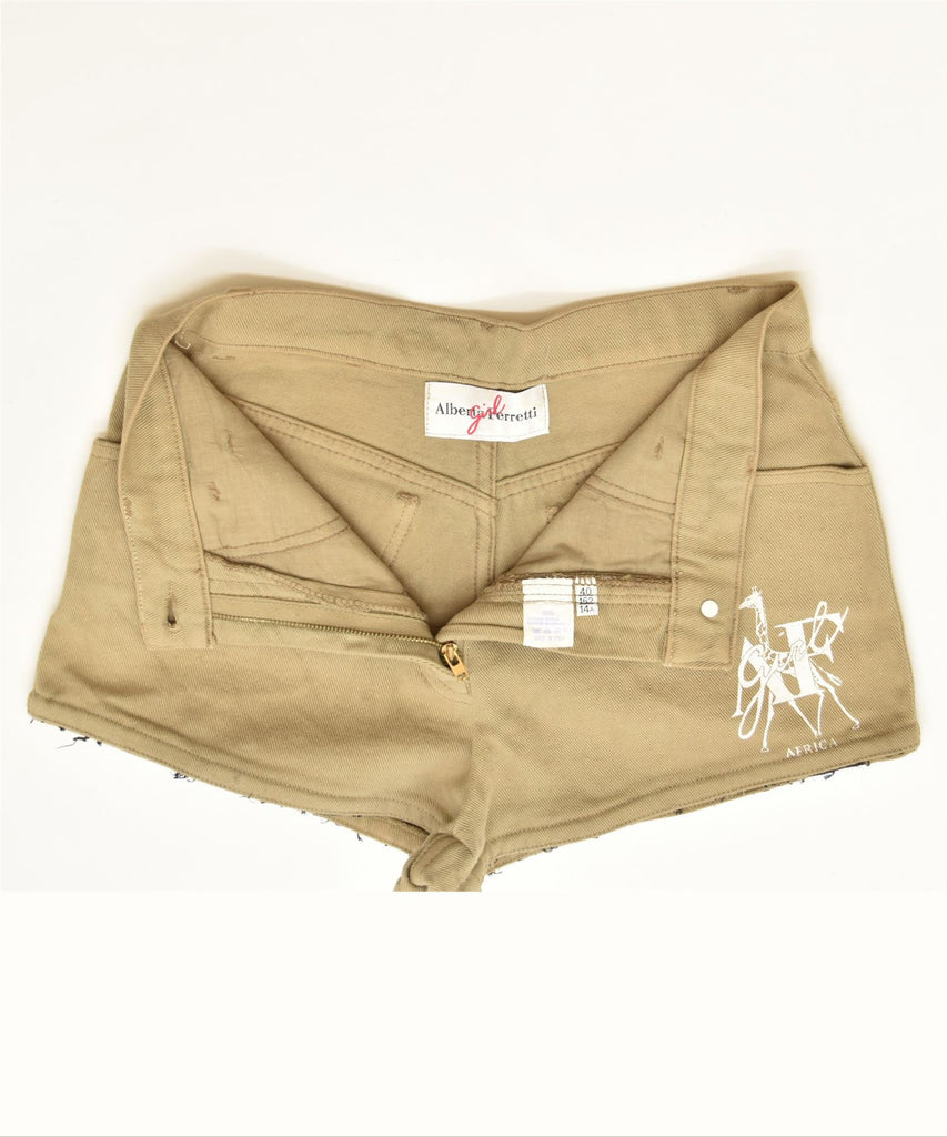 ALBERTA FERRETTI Girls Casual Shorts 13-14 Years W26 Khaki Cotton Designer | Vintage | Thrift | Second-Hand | Used Clothing | Messina Hembry 