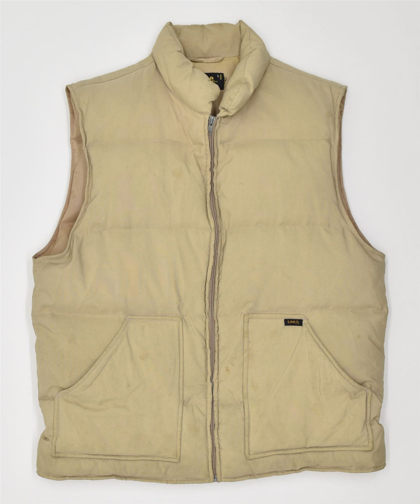 LEE Womens Padded Gilet UK 14 Large Beige Polyamide | Vintage | Thrift | Second-Hand | Used Clothing | Messina Hembry 