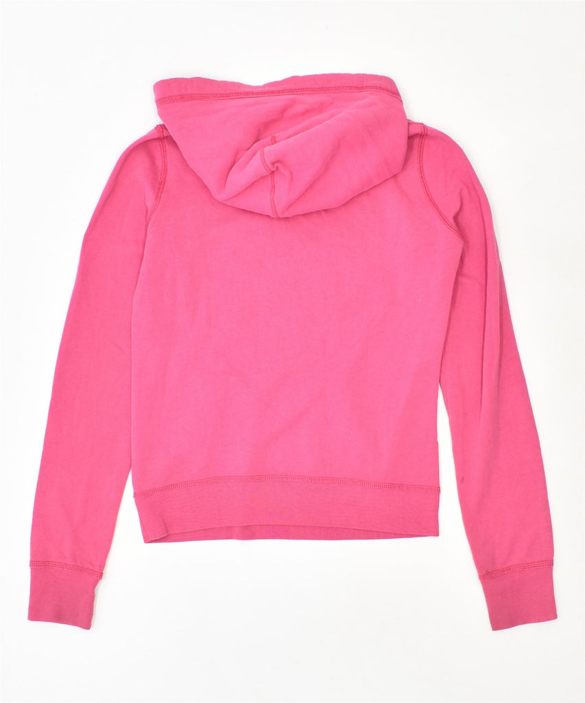 HOLLISTER Womens Graphic Hoodie Jumper UK 10 Small Pink Cotton | Vintage | Thrift | Second-Hand | Used Clothing | Messina Hembry 