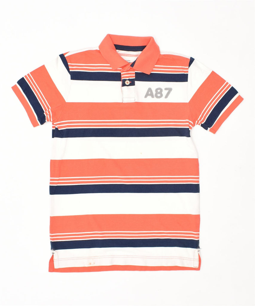 AEROPOSTALE Mens Polo Shirt Small Orange Striped Cotton | Vintage | Thrift | Second-Hand | Used Clothing | Messina Hembry 