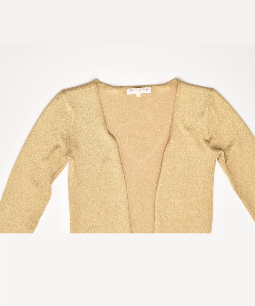 KAOS Womens Cardigan Sweater UK 14 Large Gold Acetate Vintage | Vintage | Thrift | Second-Hand | Used Clothing | Messina Hembry 