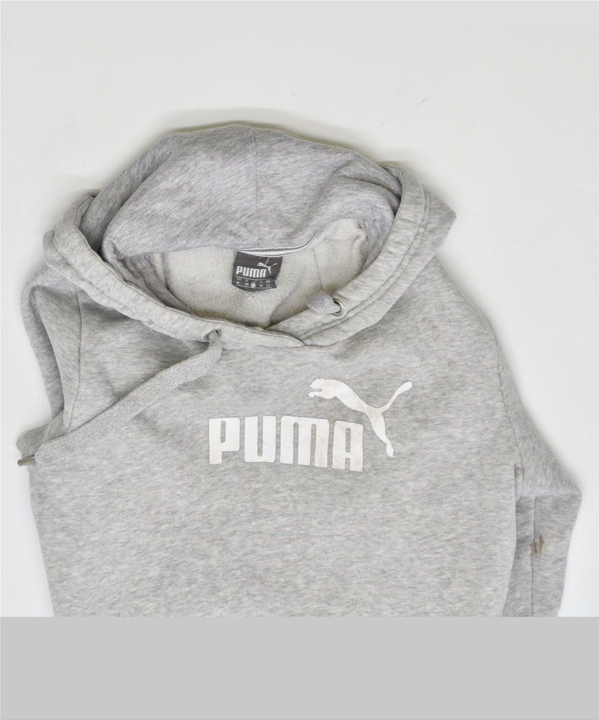 PUMA Womens Oversized Hoodie Jumper UK 12 Medium Grey Cotton | Vintage | Thrift | Second-Hand | Used Clothing | Messina Hembry 