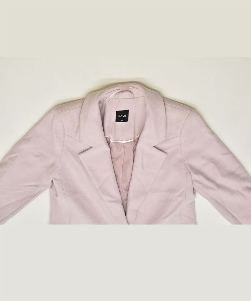 OASIS Womens Overcoat UK 6 XS Pink Polyester | Vintage | Thrift | Second-Hand | Used Clothing | Messina Hembry 