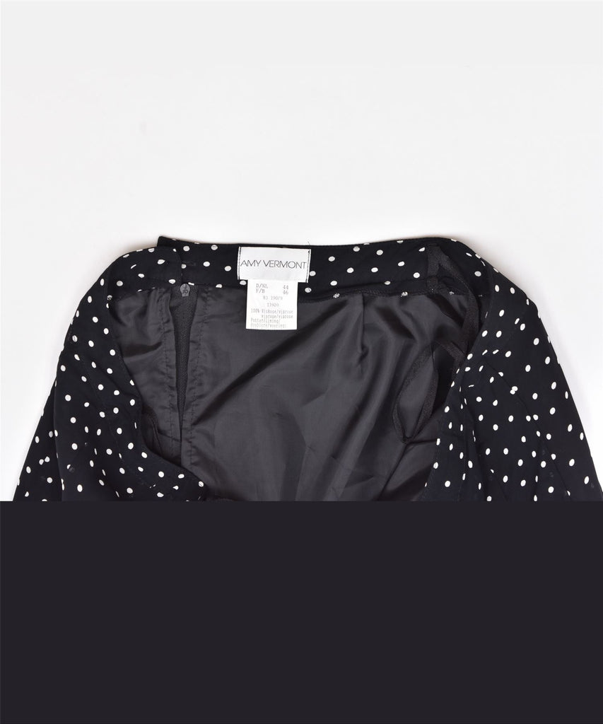 AMY VERMONT Womens A-Line Skirt IT 46 Large W34 Black Polka Dot Viscose | Vintage | Thrift | Second-Hand | Used Clothing | Messina Hembry 