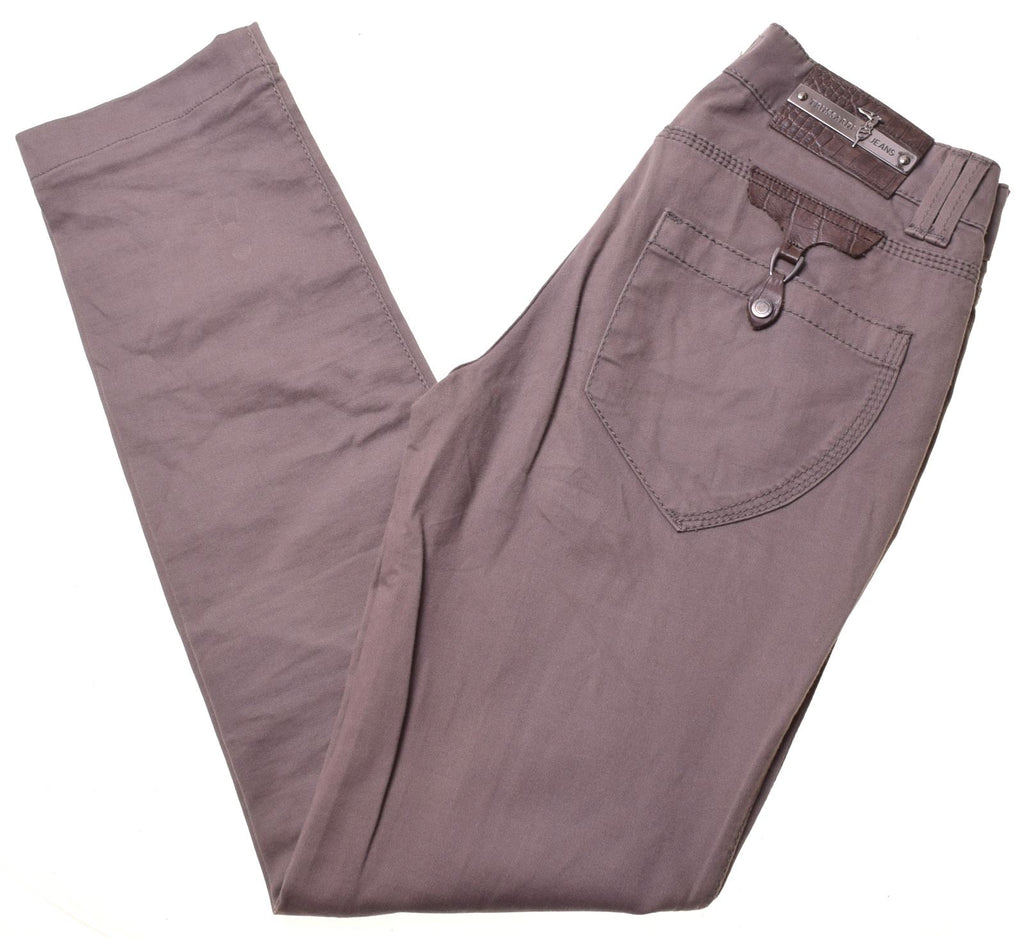 TRUSSARDI Womens Trousers W24 L30 Grey Cotton - Second Hand & Vintage Designer Clothing - Messina Hembry