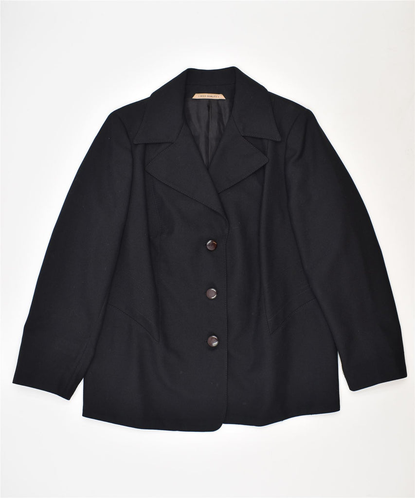 VINTAGE Womens 3/4 Sleeve Blazer Jacket UK 16 Large Black | Vintage | Thrift | Second-Hand | Used Clothing | Messina Hembry 