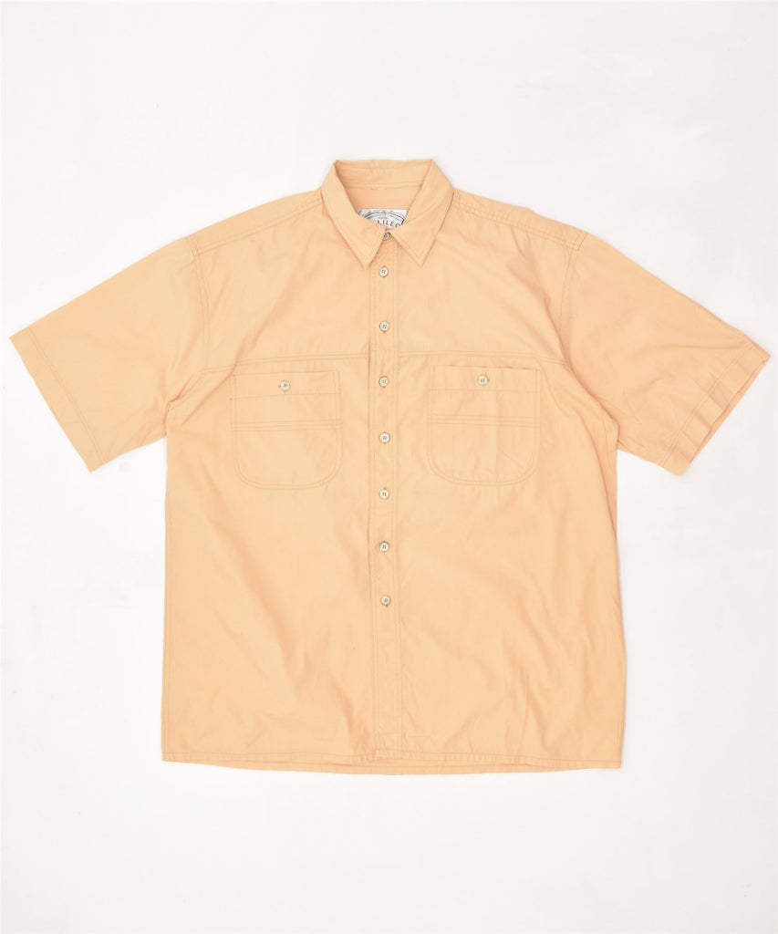 GALILEO Mens Short Sleeve Shirt XL Orange | Vintage | Thrift | Second-Hand | Used Clothing | Messina Hembry 