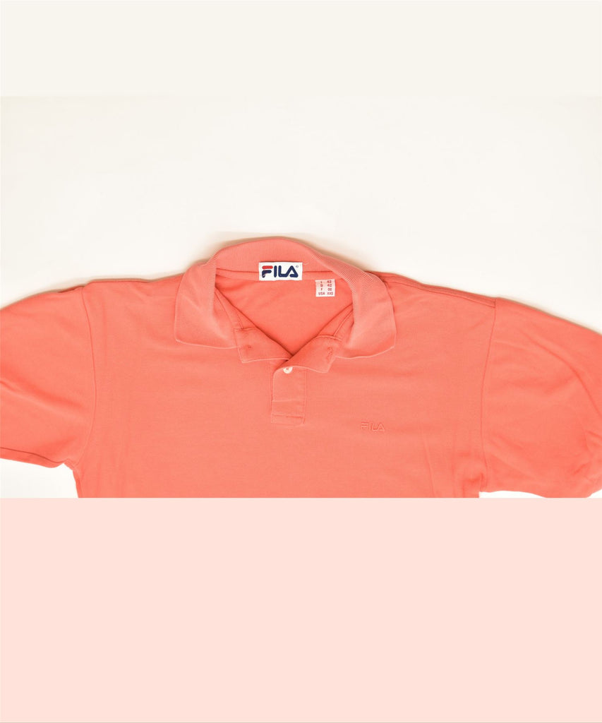 FILA Mens Polo Shirt Size 42 Medium Orange Cotton | Vintage | Thrift | Second-Hand | Used Clothing | Messina Hembry 