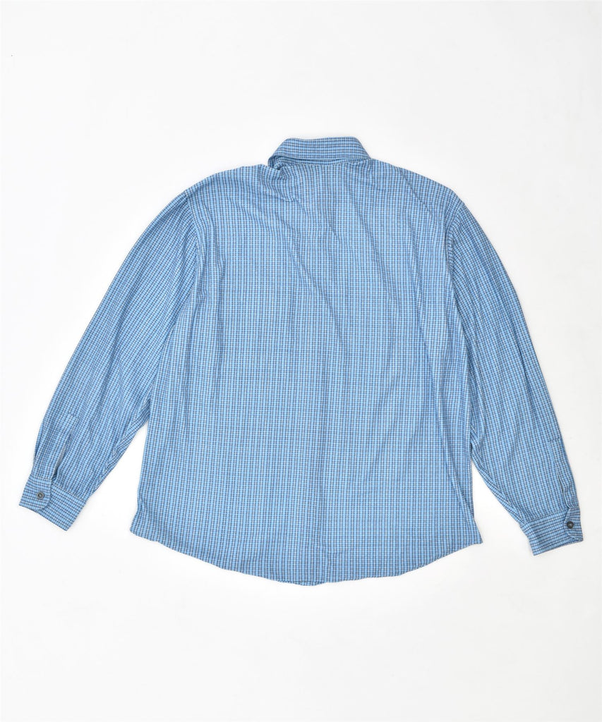 GREAT ESCAPES Mens Shirt Small Blue Check Polyester Vintage | Vintage | Thrift | Second-Hand | Used Clothing | Messina Hembry 