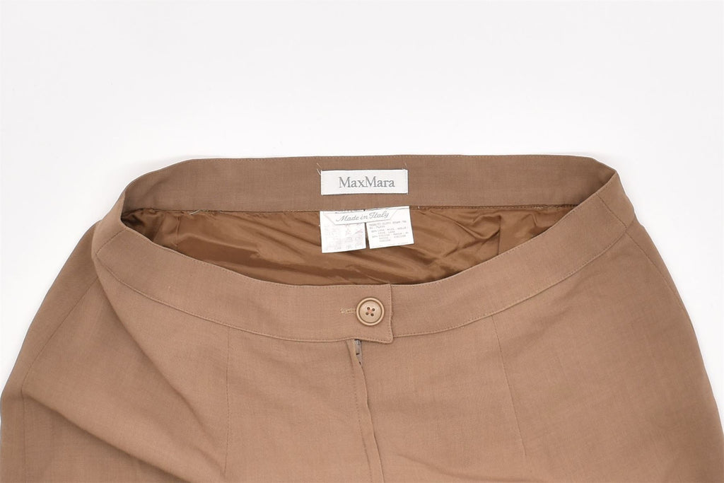 MAX MARA Womens Pencil Skirt UK 12 Medium W30 Khaki Viscose | Vintage | Thrift | Second-Hand | Used Clothing | Messina Hembry 