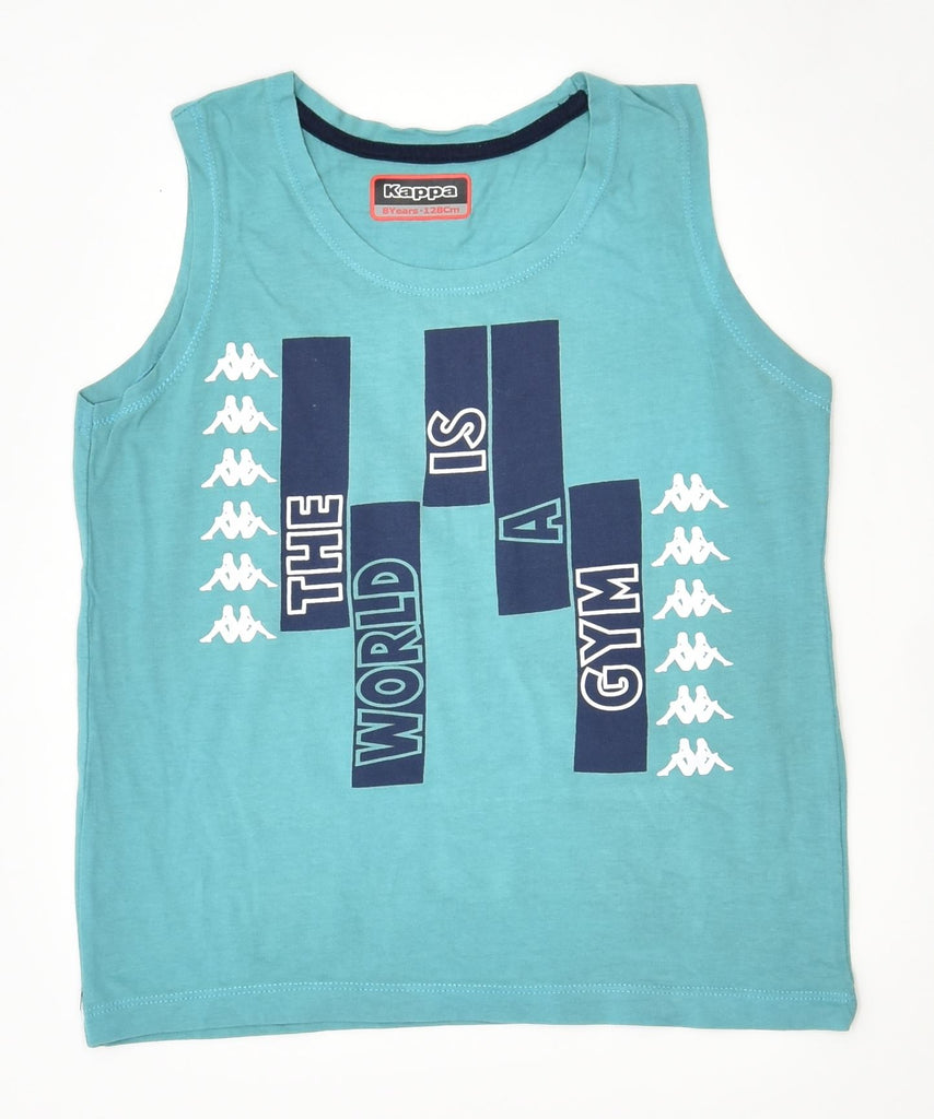 KAPPA Girls Graphic Vest Top 7-8 Years Turquoise | Vintage | Thrift | Second-Hand | Used Clothing | Messina Hembry 