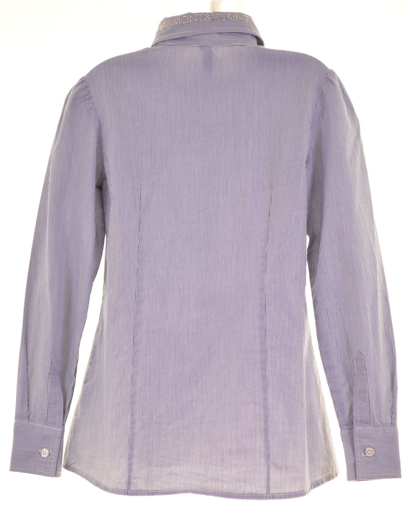 HARMOUNT & BLAINE Girls Shirt 7-8 Years Blue Striped Cotton - Second Hand & Vintage Designer Clothing - Messina Hembry