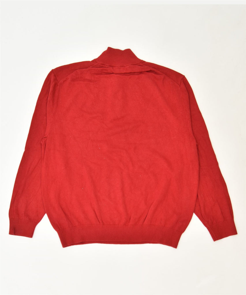 NAUTICA Mens Zip Neck Jumper Sweater 2XL Red Cotton Classic | Vintage | Thrift | Second-Hand | Used Clothing | Messina Hembry 